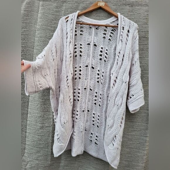 Calypso St. Barth Chic Knit Cardigan short sleeve alpaca wool blend - Picture 11 of 12